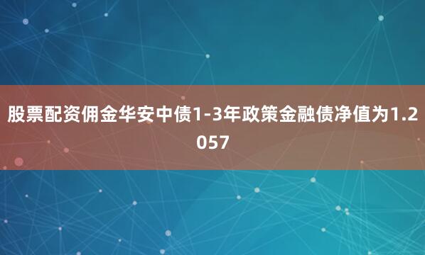 股票配资佣金华安中债1-3年政策金融债净值为1.2057